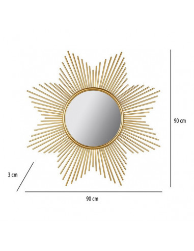 Espejo Flor Dorado Hierro pintado