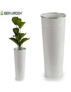 Blumenvase groß Weiß Metall...