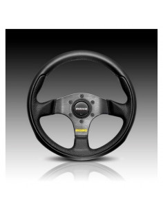 Volante Momo Team Negro Piel