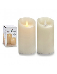 Vela LED Plástico Crema 15 cm