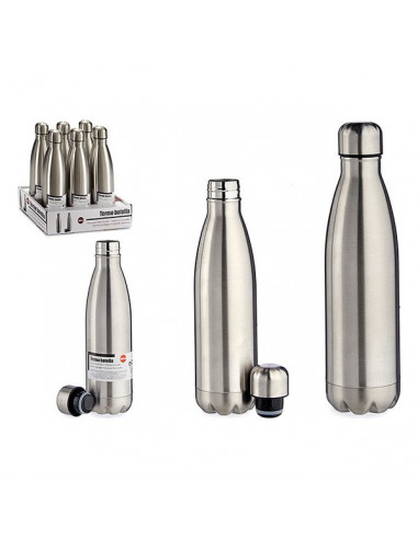 Thermosflasche Silber Edelstahl