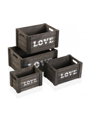 Set dekorativer Karten Love Holz (4 pcs)