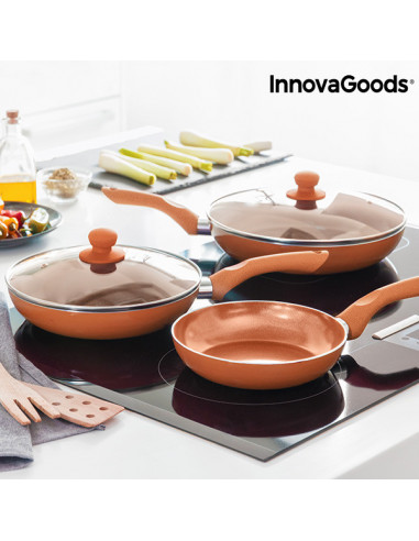 InnovaGoods Copper-Effect Pfannen Set...