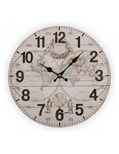 Wanduhr World Holz (28 x 28...