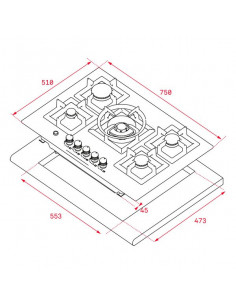 Placa de Gas Teka EFX70 75... 2