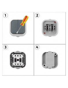 Interruptor Doble Ledkia IP54 2