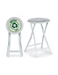 Klapphocker Weiß PVC Metall