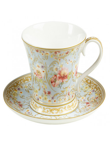 Taza con Plato Porcelana Bone China