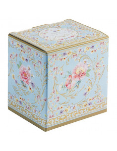 Taza Flores Rosas Azul 2