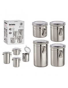 Set mit 4 Kanistern Silber...