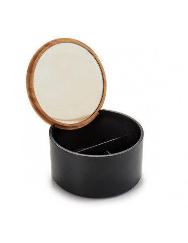 Caja-Joyero Negro Plástico Espejo