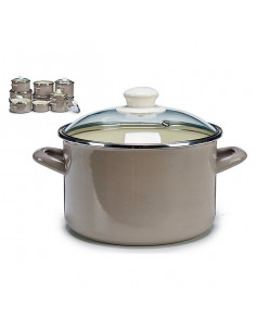 Olla con Tapa Gris Vidrio...