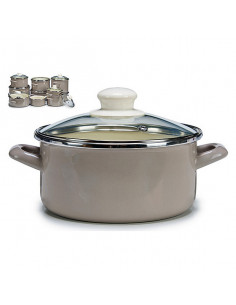 Kochtopf Grau Emaillierter...