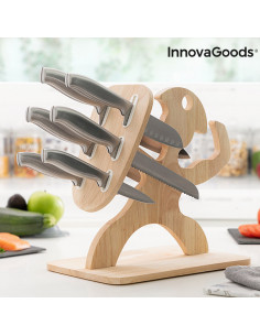 Messerset mit Holzhalterung...