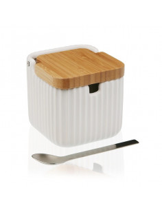 Zuckerdose aus Keramik Weiß