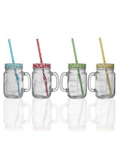 Vaso con Pajita Cristal (4...