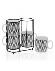 Tassensatz Metall Porzellan...