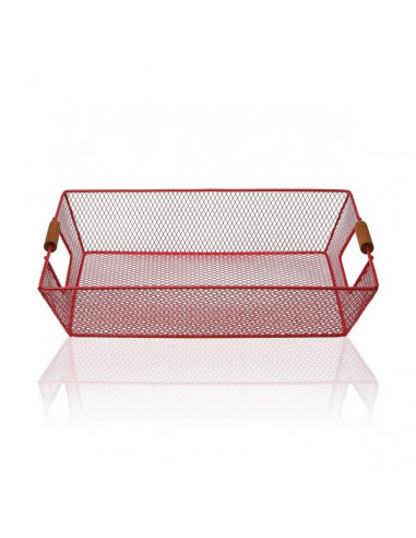 Cesta Metal (25 x 8 x 35 cm) Rojo