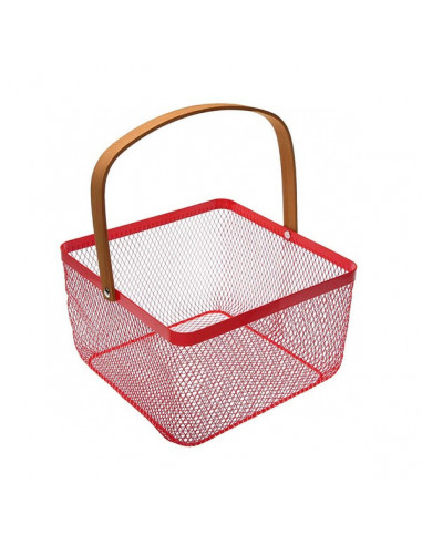 Cesta Metal (24 x 15 x 24	 cm) Rojo