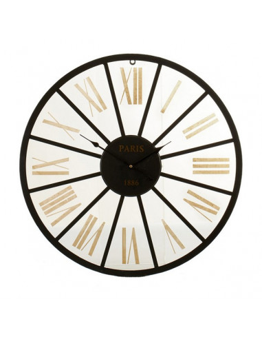 Reloj de Pared Negro Metal Dorado...