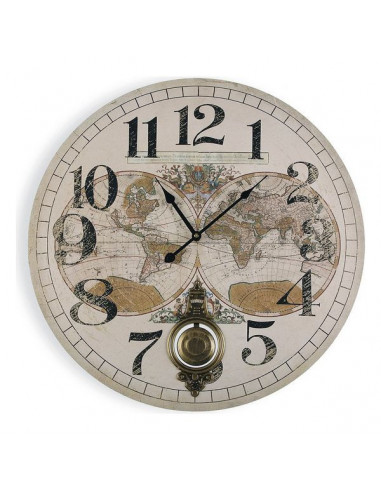 Reloj de Pared Map World Madera MDF...