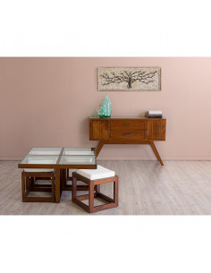 Mesa centro con 4 taburetes...