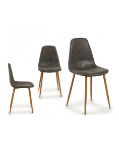 Esszimmerstuhl Grau Leder...