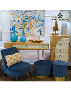 Hocker (42 x 35 x 35 cm) Blau 2