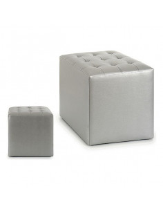 Puff Leder Silber (35 x 35...