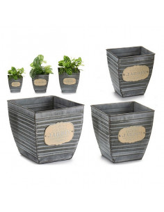 Blumentopf Weißblech (3...