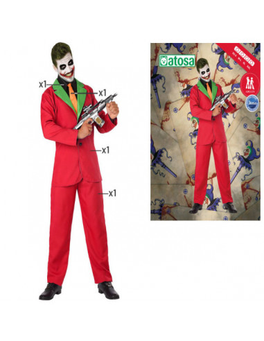 Disfraz para Adultos Payaso Joker Rojo