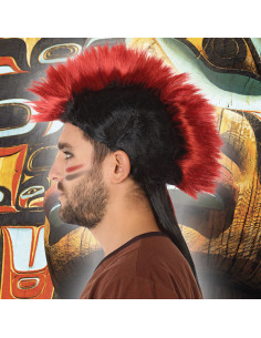 Perücke Indianer Granatrot