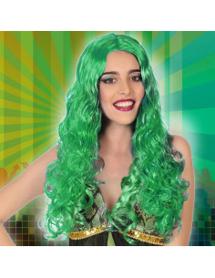 Peluca de Cabello Rizado Verde