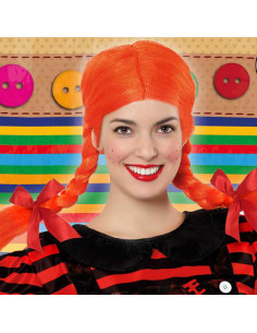 Peluca con Trenzas Naranja...