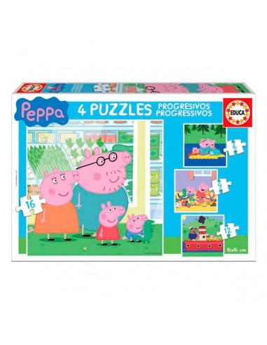 Set de 4 Puzzles Peppa Pig Educa