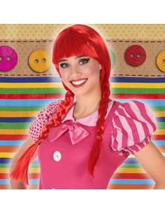 Peluca con Trenzas Rojo 116843