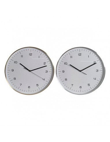 Wanduhr DKD Home Decor Aluminium (2 pcs)