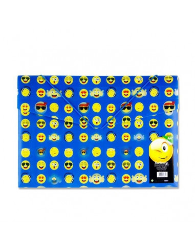 Faltblatt H2716614 3D Emoji A4 Blau...