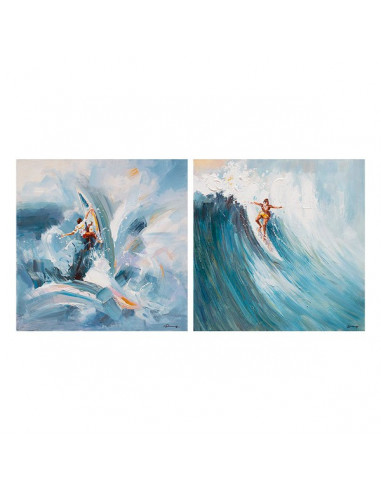 Set de 2 Cuadros Óleo Surf (100 x 4 x...