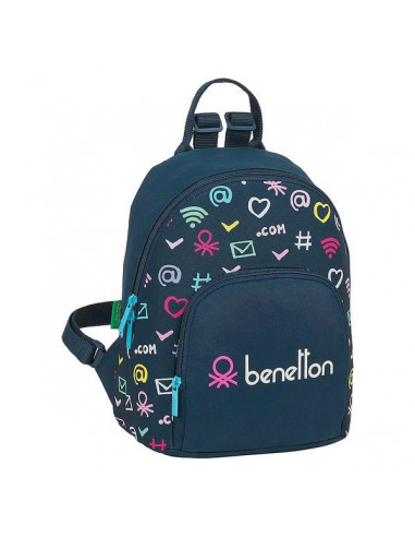 Mochila Casual Benetton Dot Com Azul...