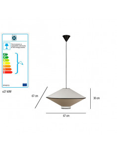 Lampe ByN PVC (67 x 67 x 30... 2