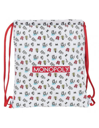 Rucksacktasche mit Bändern Monopoly Weiß