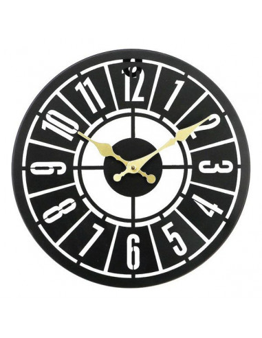 Uhr Holz MDF/Metall (30 x 4,5 x 30 cm)