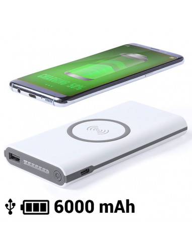 Drahtlose Powerbank 6000 mAh LED...