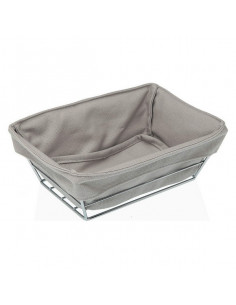 Brotkorb Metall Textil Grau