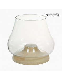 Kerzenschale Glas Holz -...