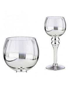 Portavelas Cristal Plata...