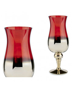 Portavelas Rojo Cristal Oro...