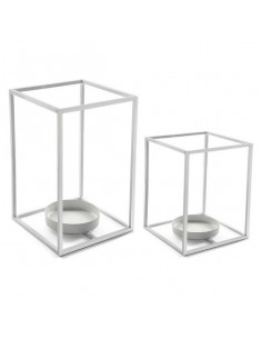 Portavelas Metal Blanco 2