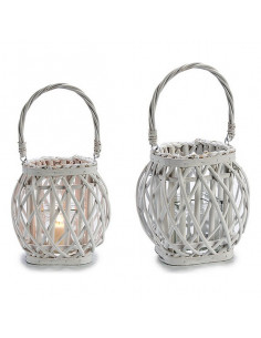 Kerzenschale Weiß korb